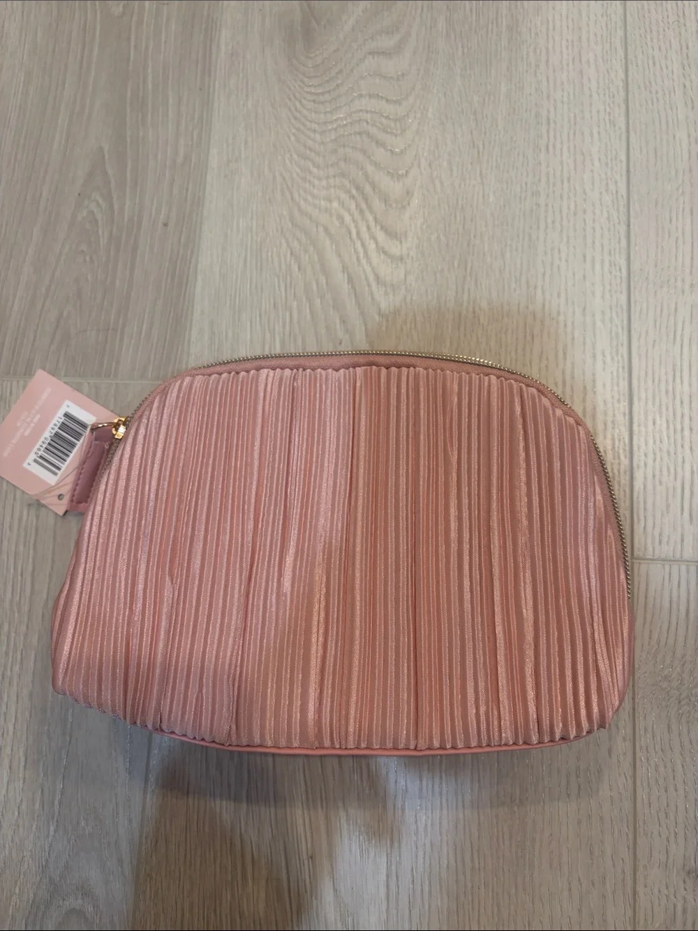 Ulta Beauty Pleated Rose Pink Cosmetic Bag